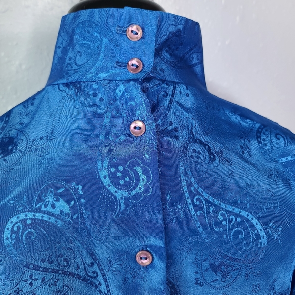 Vintage Ruffle Front Shoulder Pad Button Back 7/8 - Picture 3 of 12